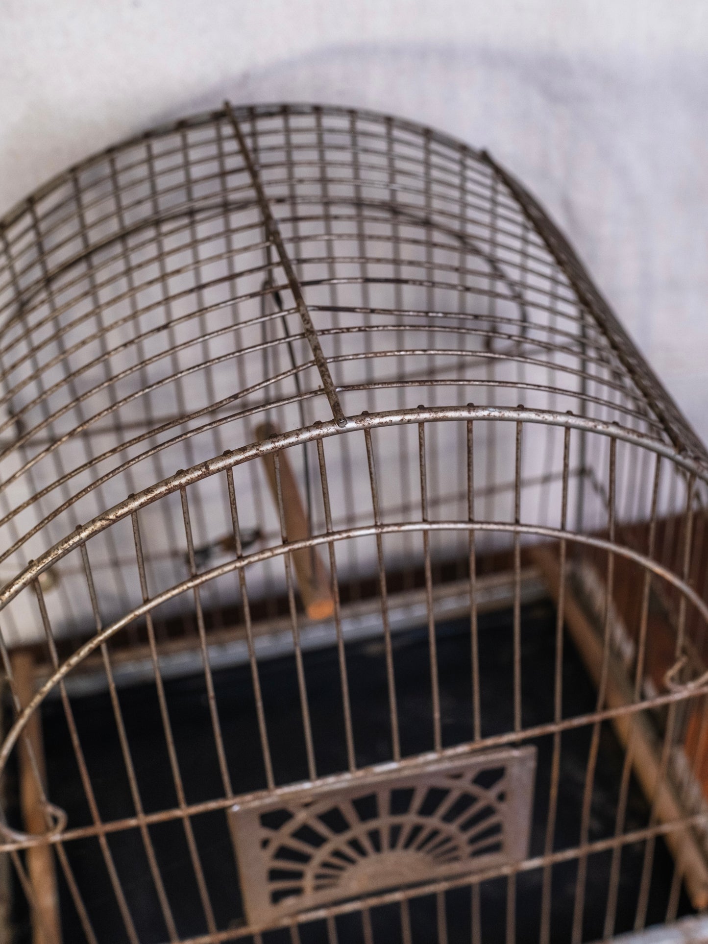 Vintage 1940s Crown Metal Dome-Style Birdcage