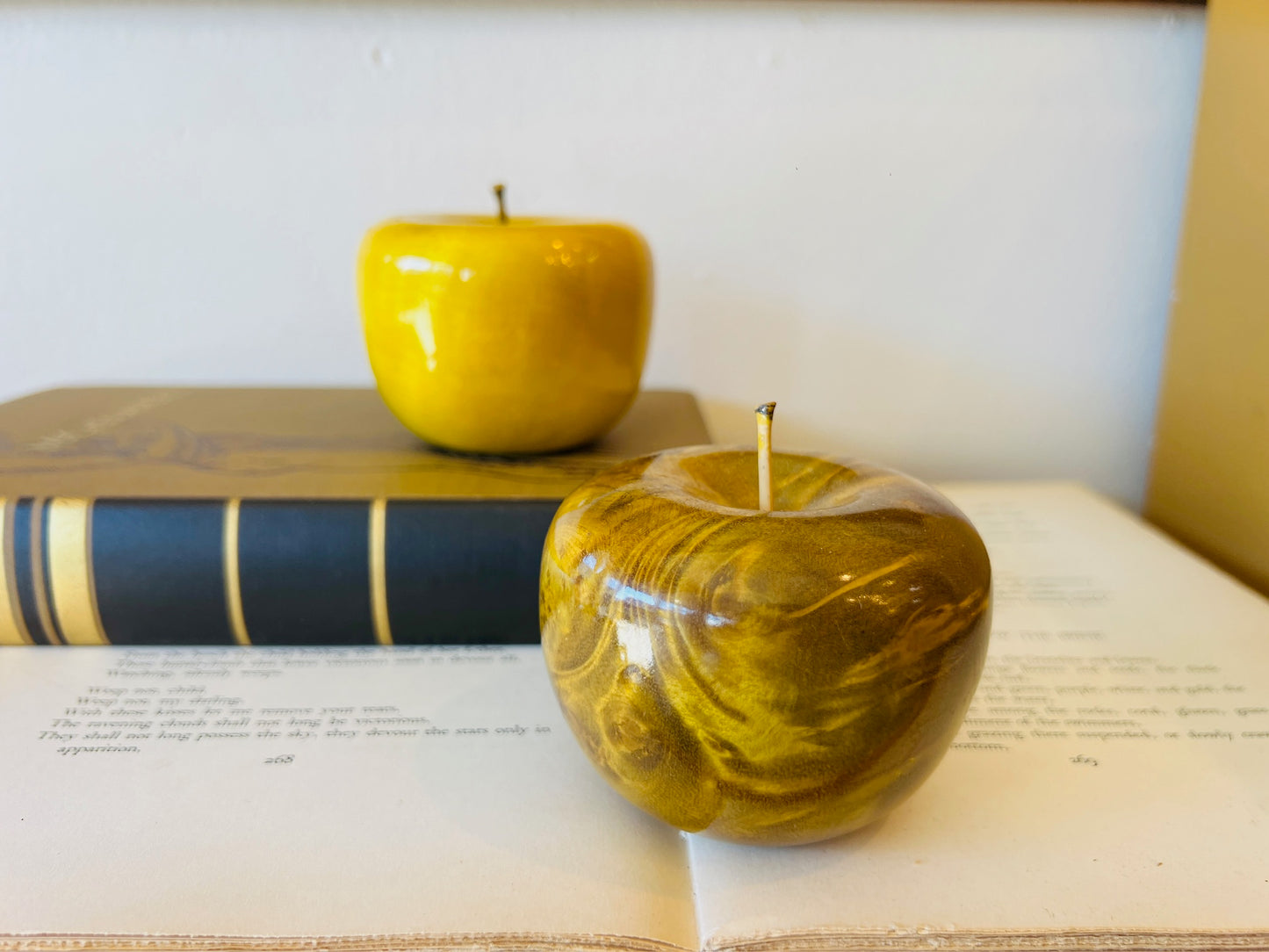 Vintage Chinese Wood Apples | Set of 2