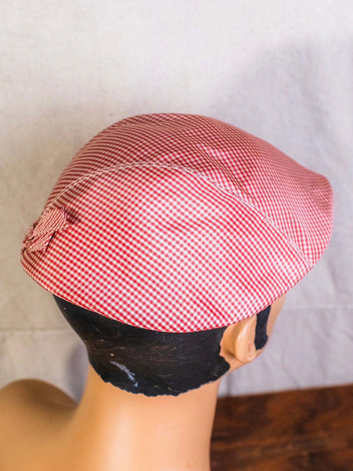 Vintage 1950s E. Von Besack Red Gingham Hat