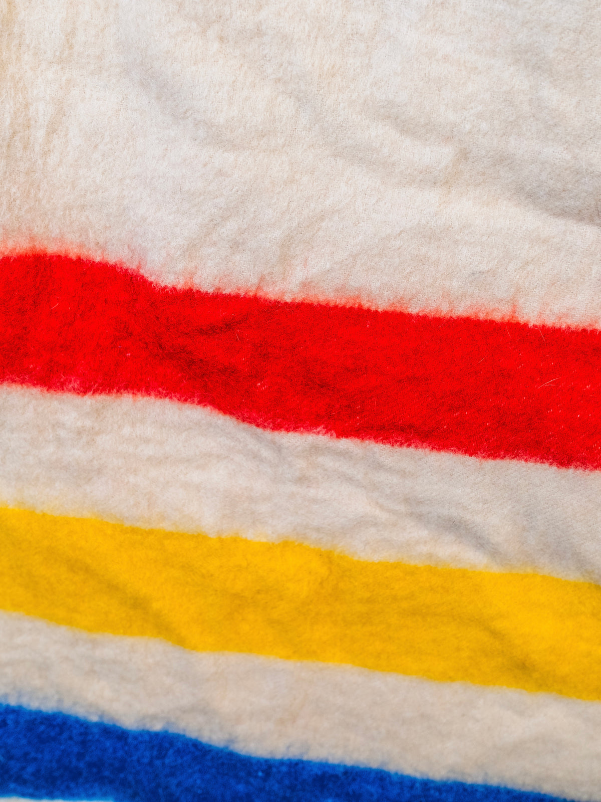 Vintage 1950s Hudson Bay Style Striped Wool Camp Blanket