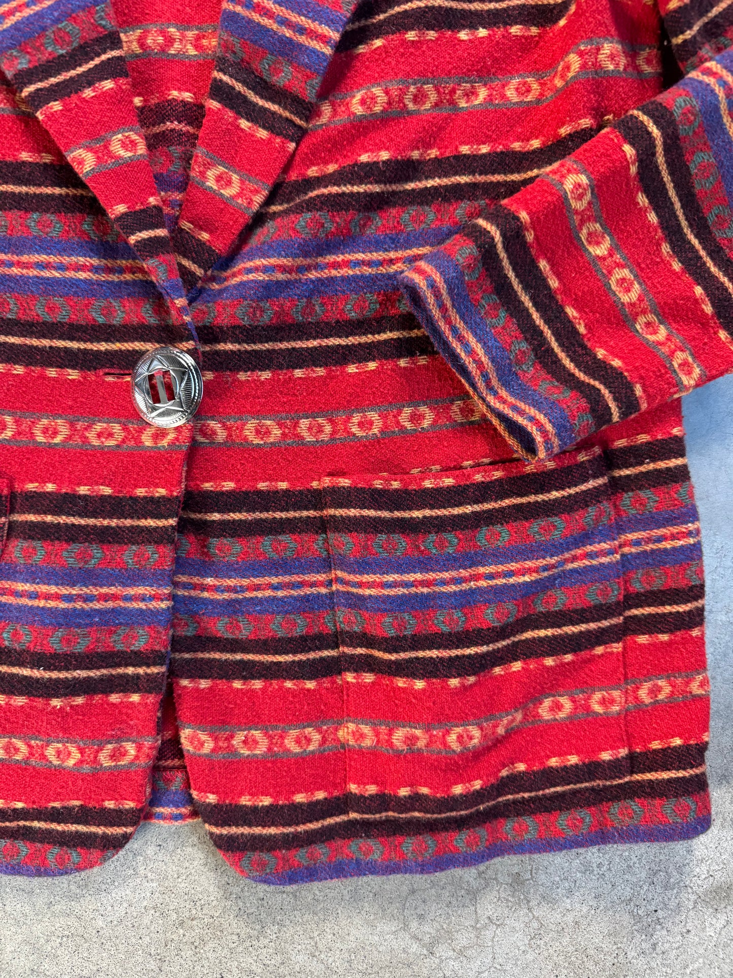 Vintage 1980s Morning Glory Southwestern Wool-Blend Blazer | S/M