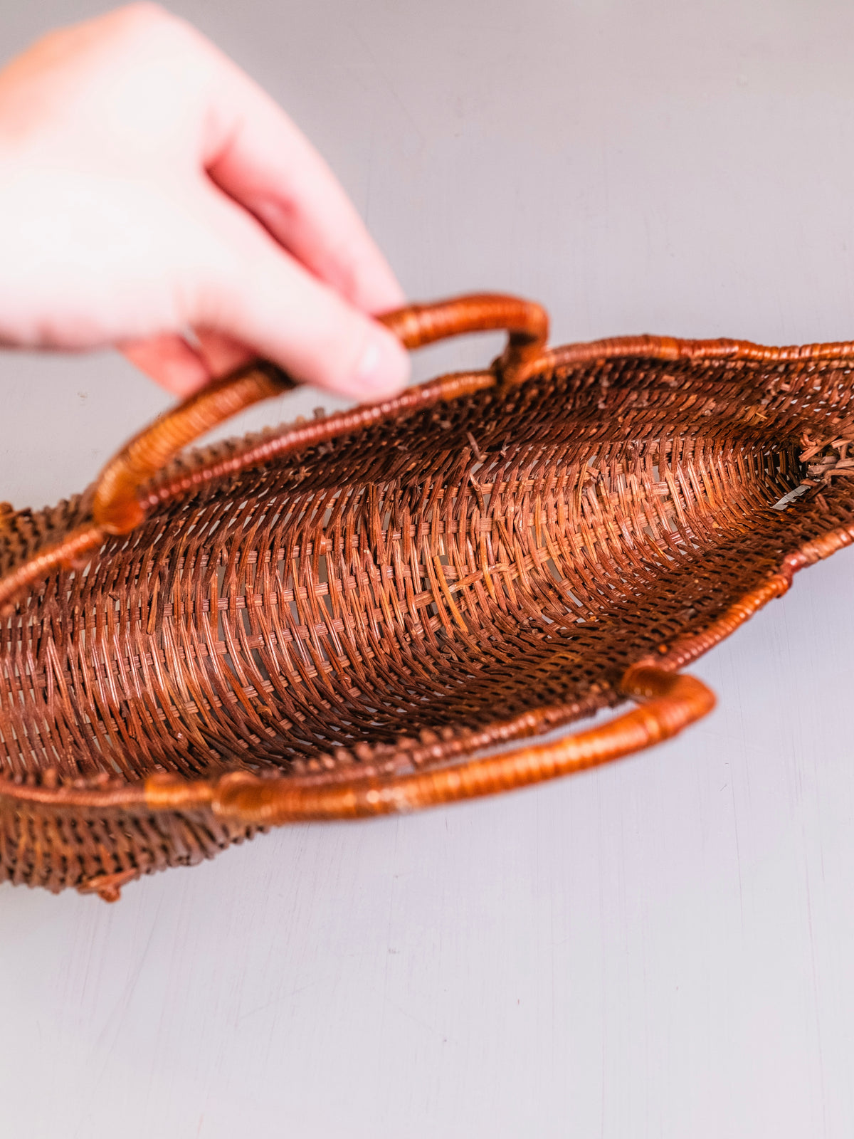 Vintage Woven Wicker Fish-Shaped Basket Bag