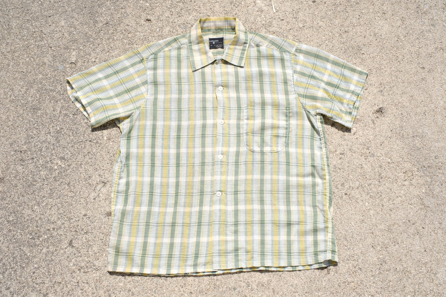 Vintage Glenn and Greg Green/Yellow Plaid Short Sleeve Shirt