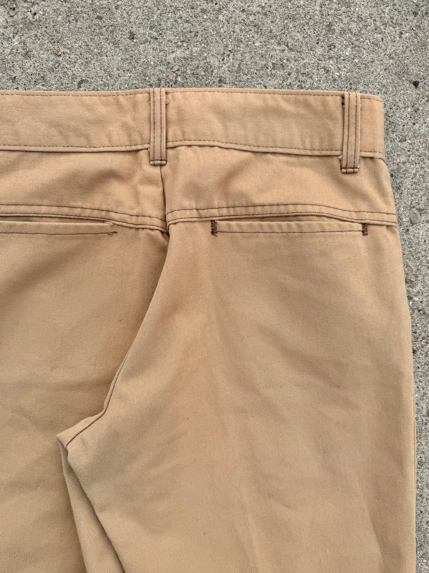 Vintage 1970s Sears Khaki Mid-Rise Bell Bottom Trousers | Waist 29”