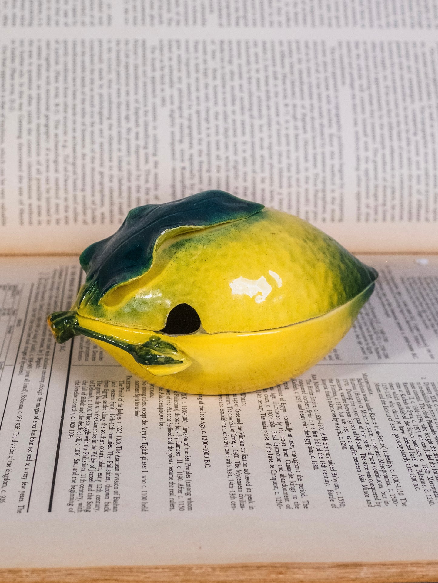 Vintage 1950s Ceramic Italian-Made Lemon Shaped Sugar Dish