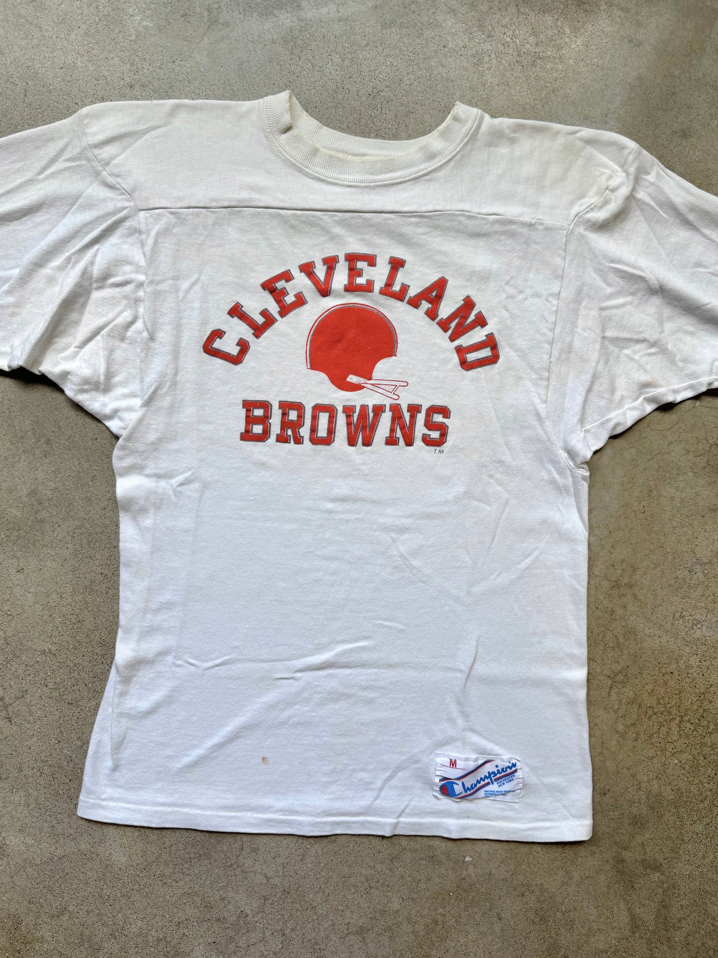 Vintage 1980s Champion Cleveland Browns Cotton Football Tee | Medium