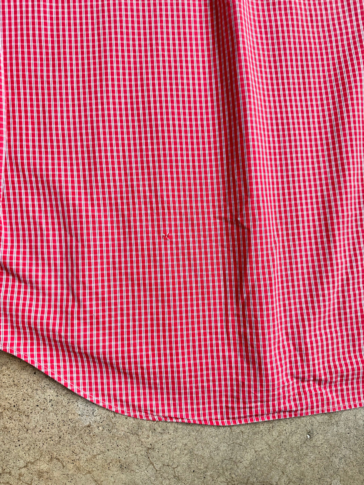 Vintage 1990s Ralph Lauren “Blake” Red Plaid Distressed Button-Down Shirt | Large