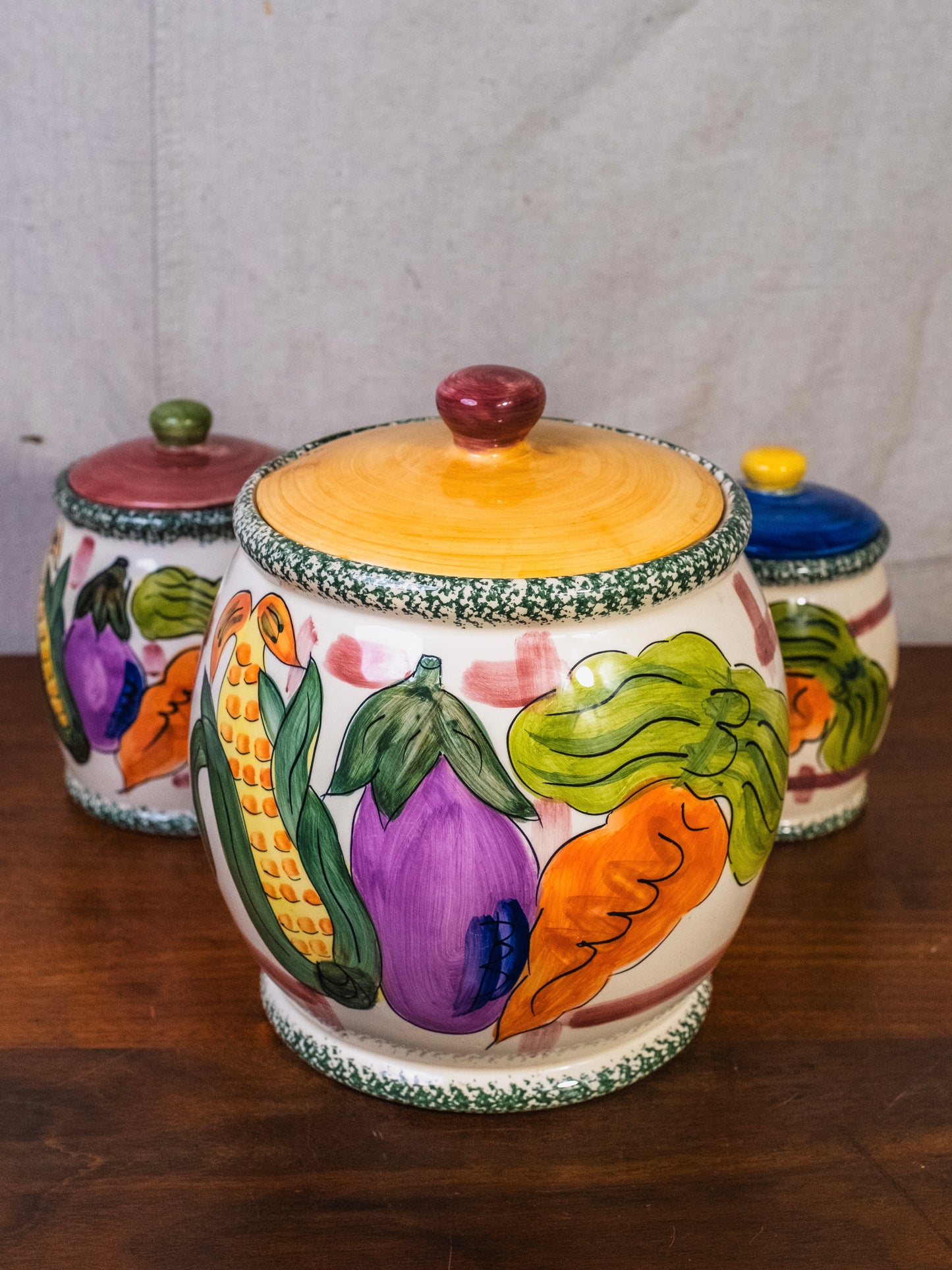 Vintage 1990s Young’s “Country Harvest” Kitchen Canisters | Set of 3