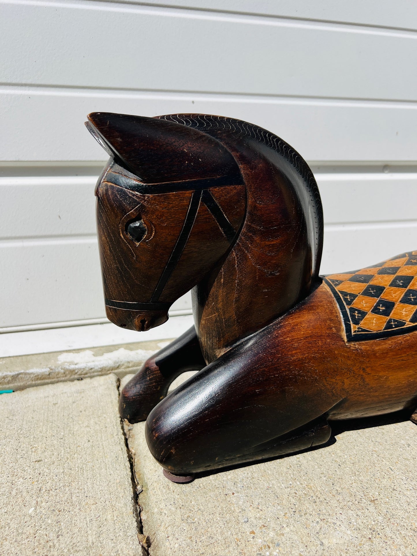 Wood Carved Horse Folk Art