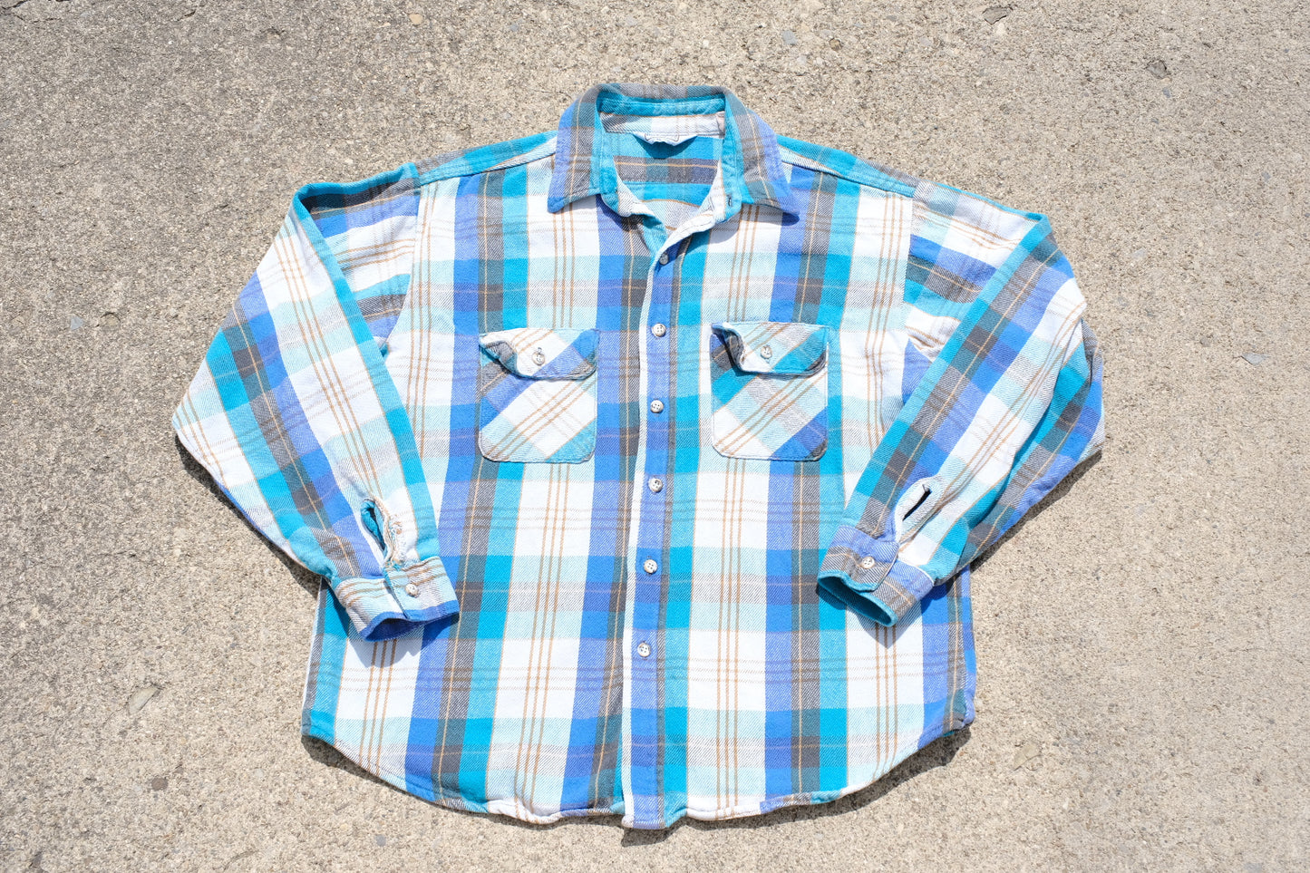 Vintage Five Brother Blue Plaid Flannel