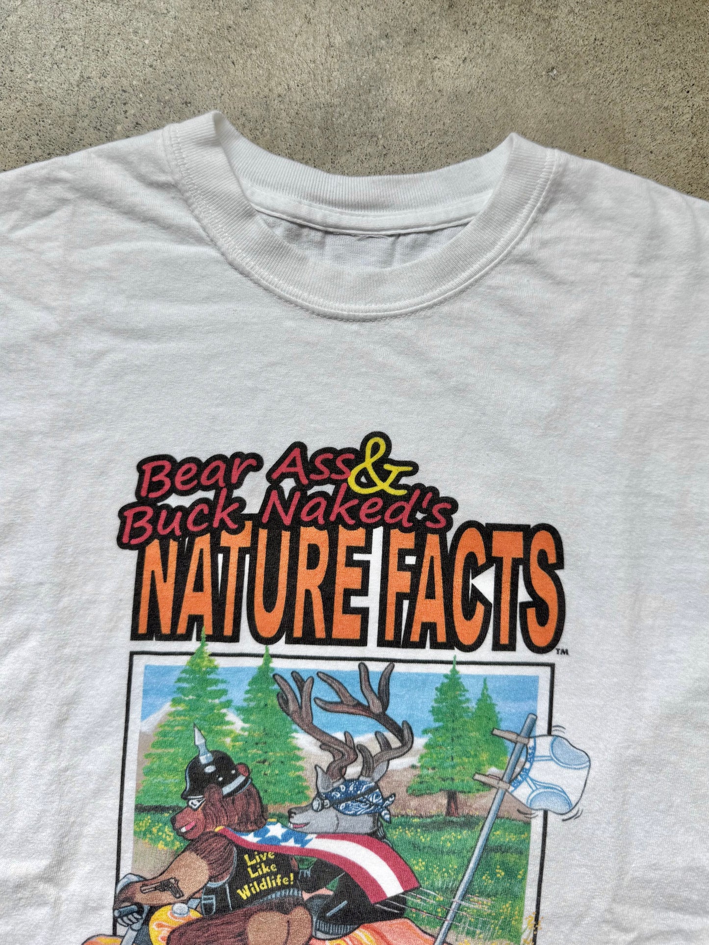 Bear Ass & Buck Naked’s Nature Facts “Born to be Wild” Graphic Tee | M/L