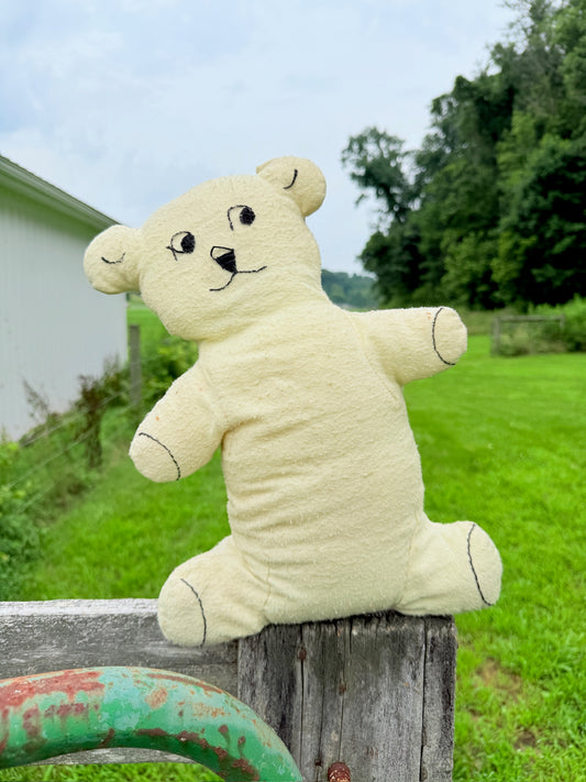 Vintage 1940s Handmade Embroidered Teddy Bear