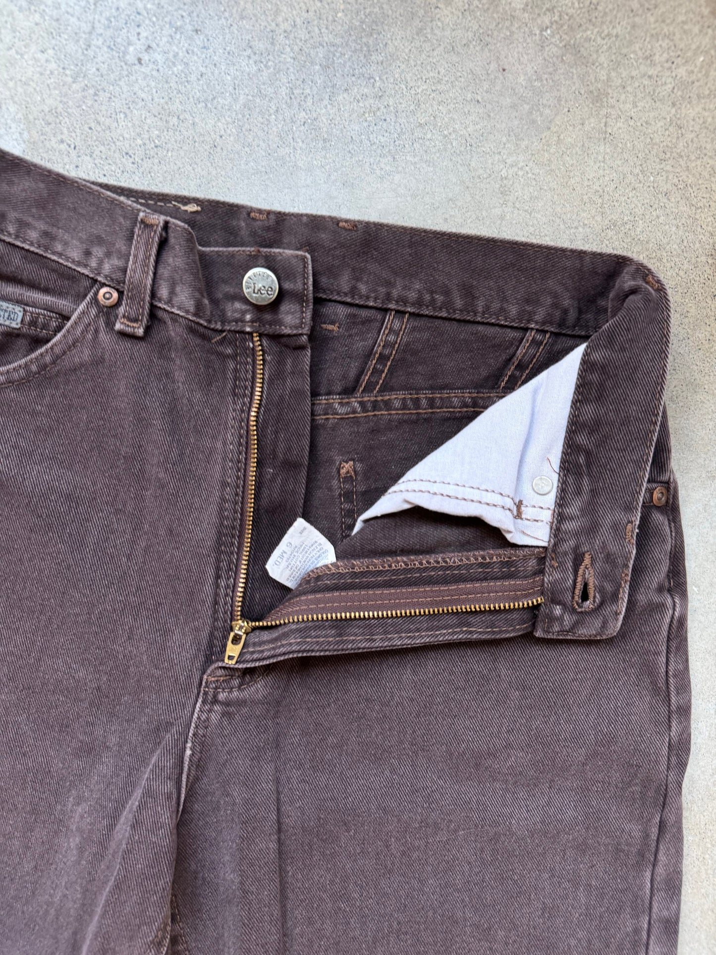 Vintage 1990s Deadstock Lee Riveted Brown High-Waisted Jeans | Waist 26”