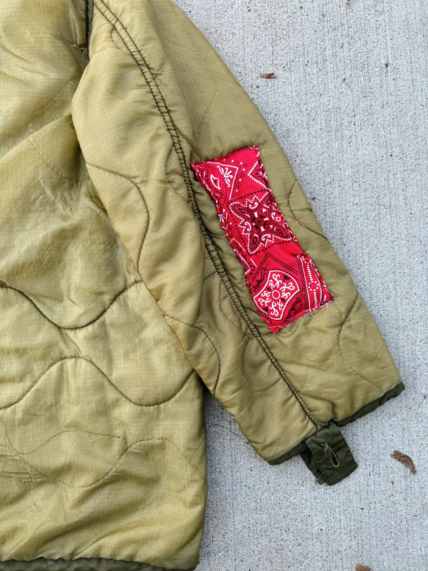 Vintage Reworked Green Quilted Jacket Liner