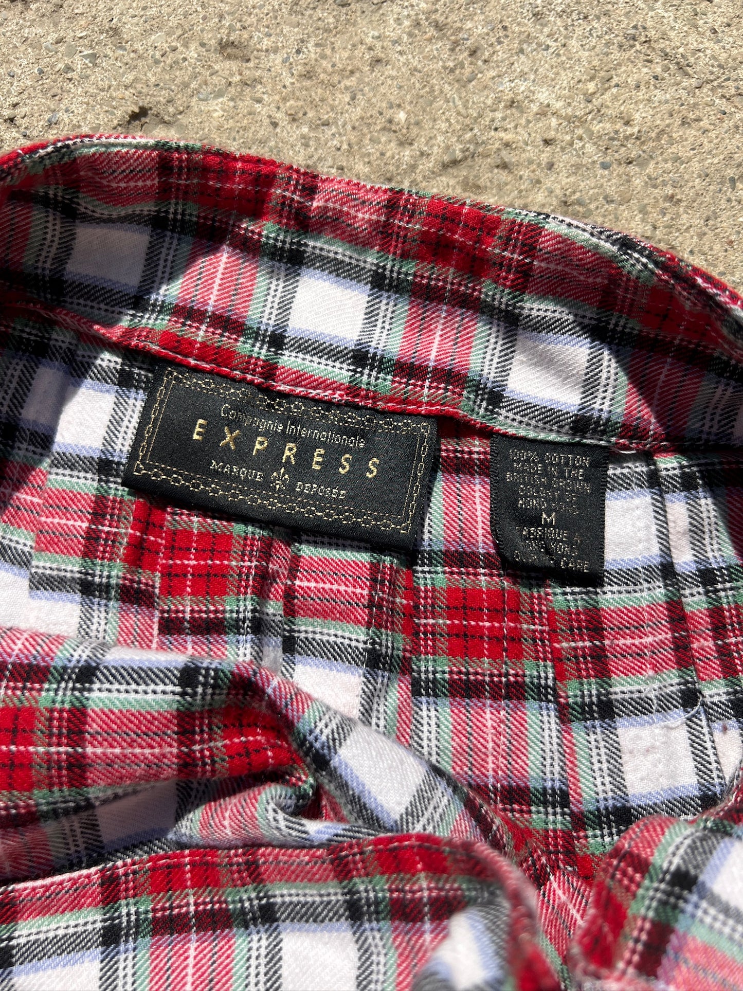 Vintage 1990s Express Red Plaid Pleated Cotton Mini Skirt | Medium