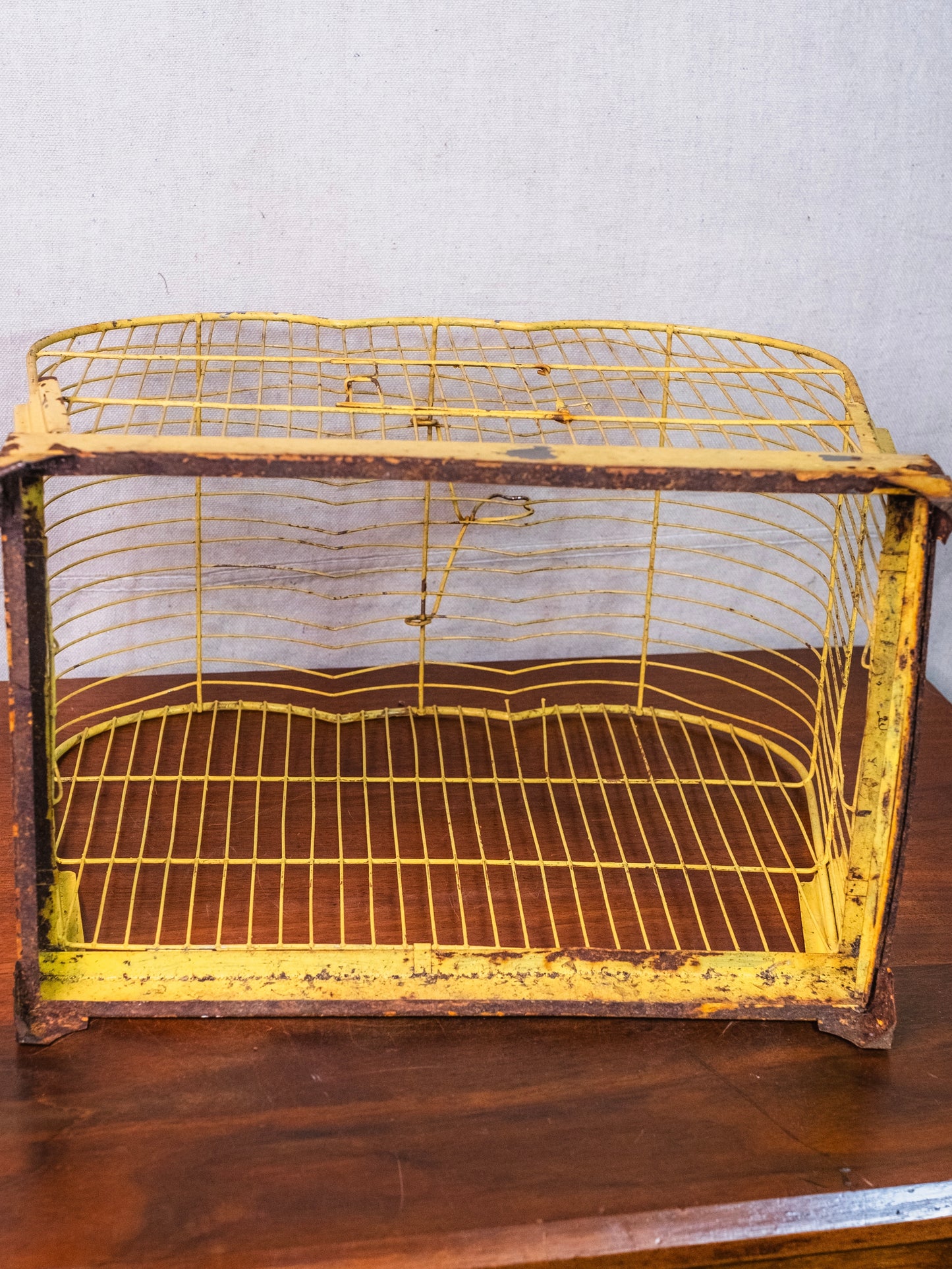 Vintage Yellow Metal Bird Cage