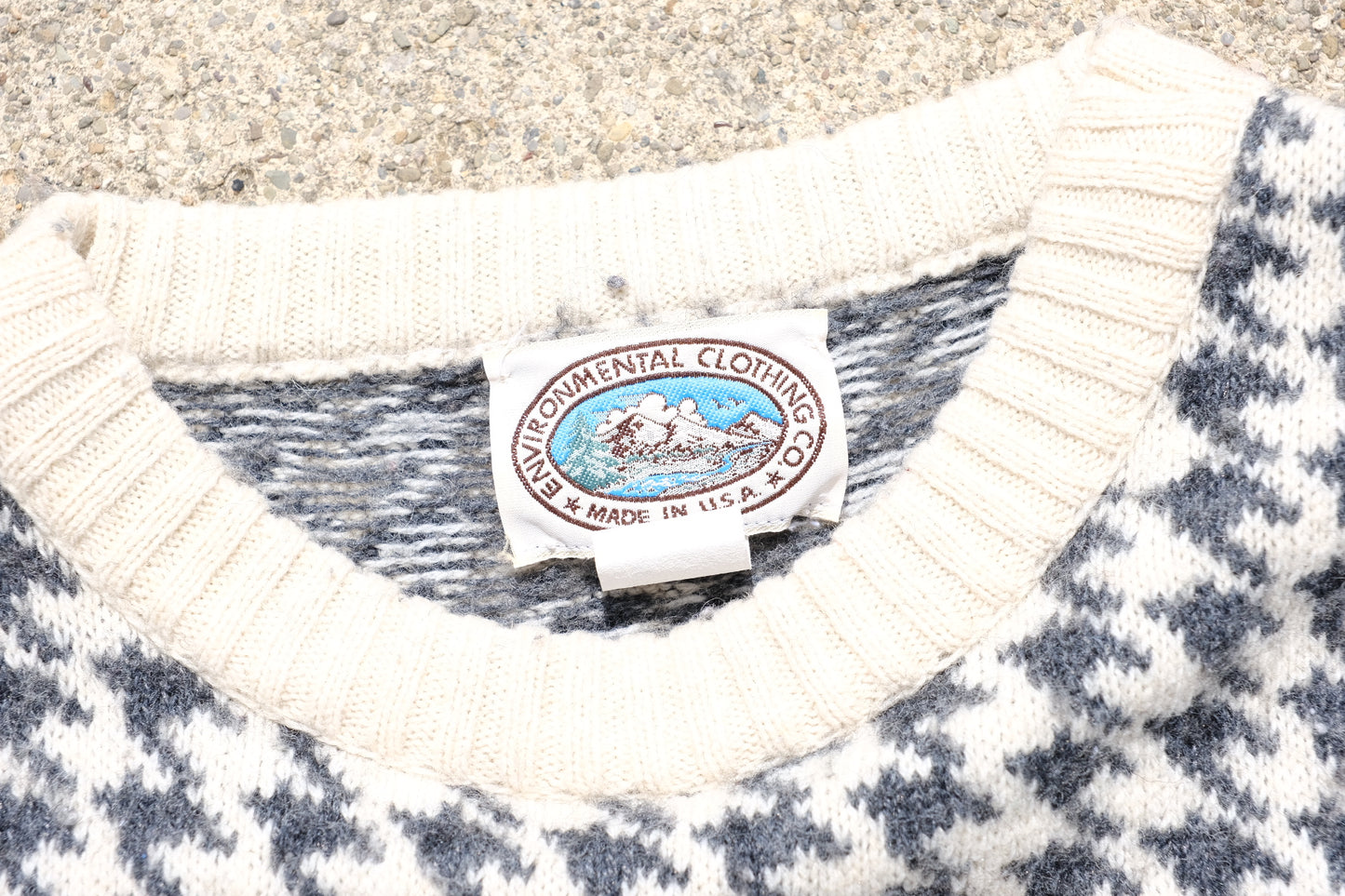 Vintage Environmental Clothing Co. Houndstooth Wool Sweater