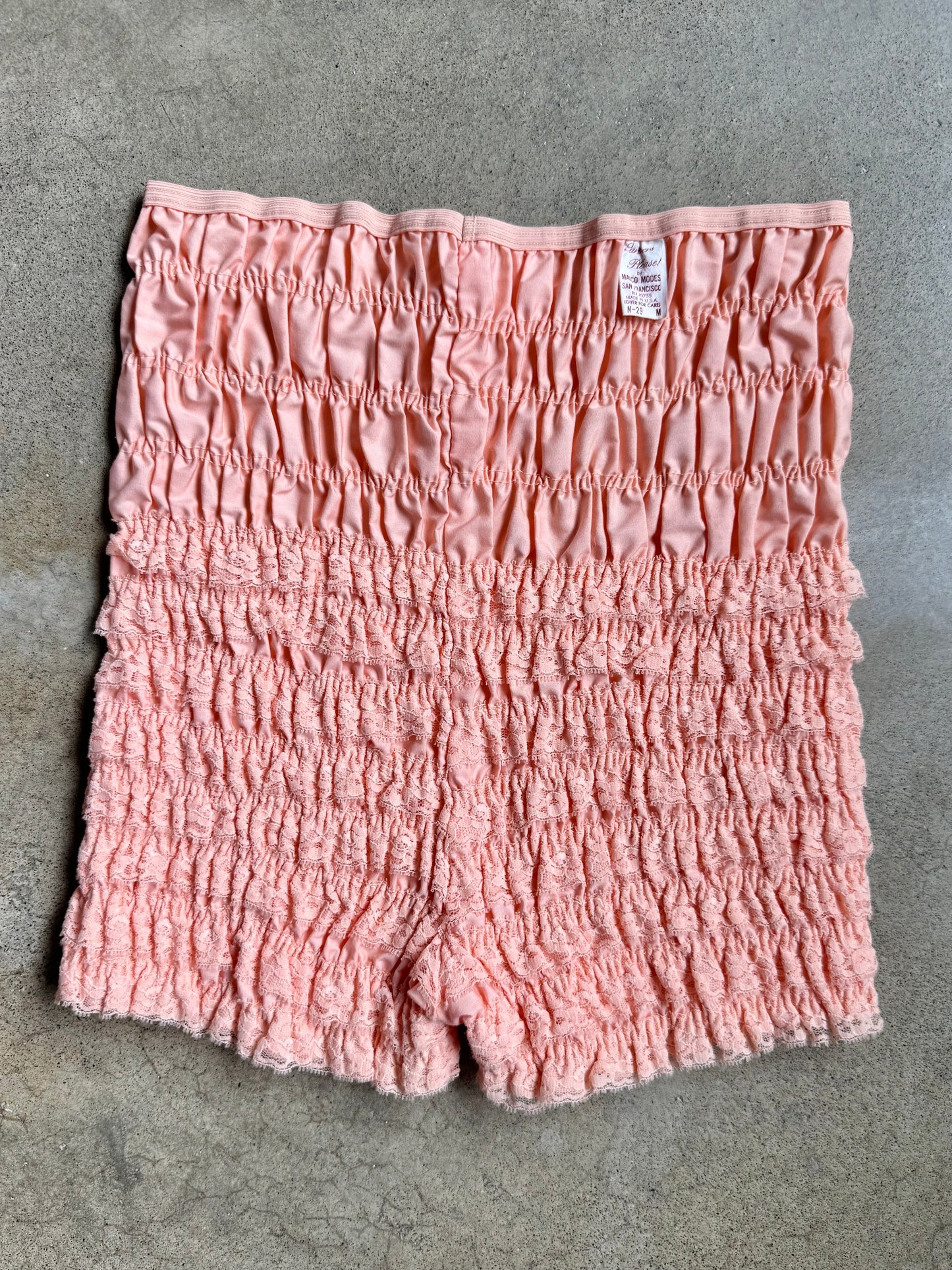 Vintage 1970s Partners Please! Peach Lace Bloomers | Medium