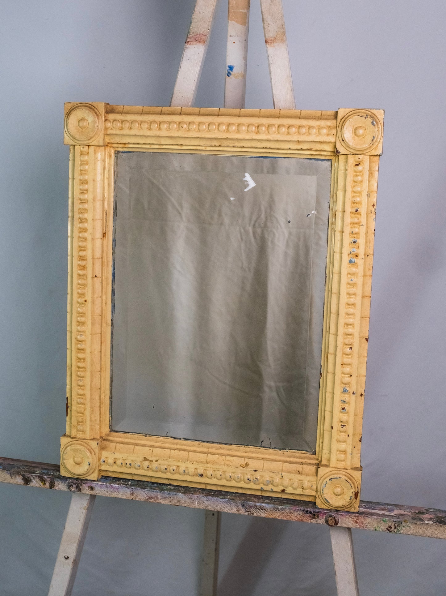 Antique 1900s Victorian Molding Beveled Glass Mirror
