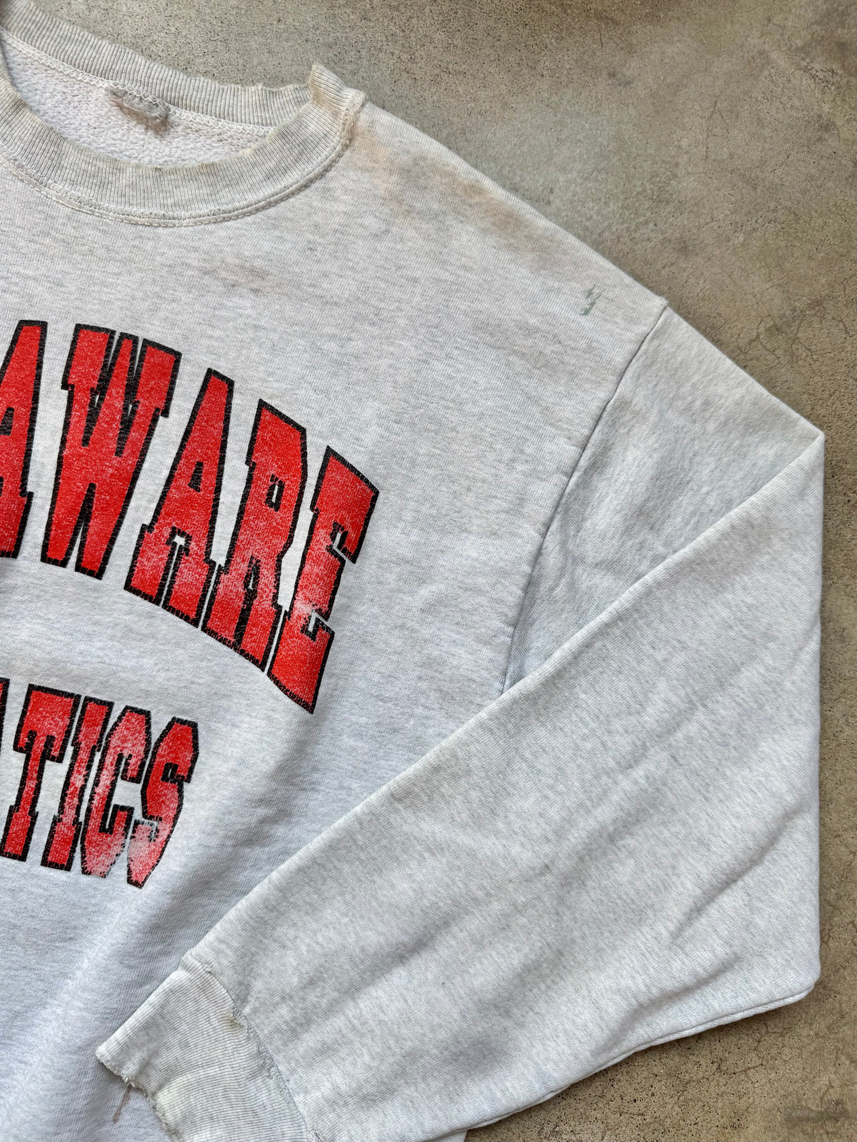 Vintage 1990s Delaware Aquatics Heather Grey Crewneck Sweatshirt | Large