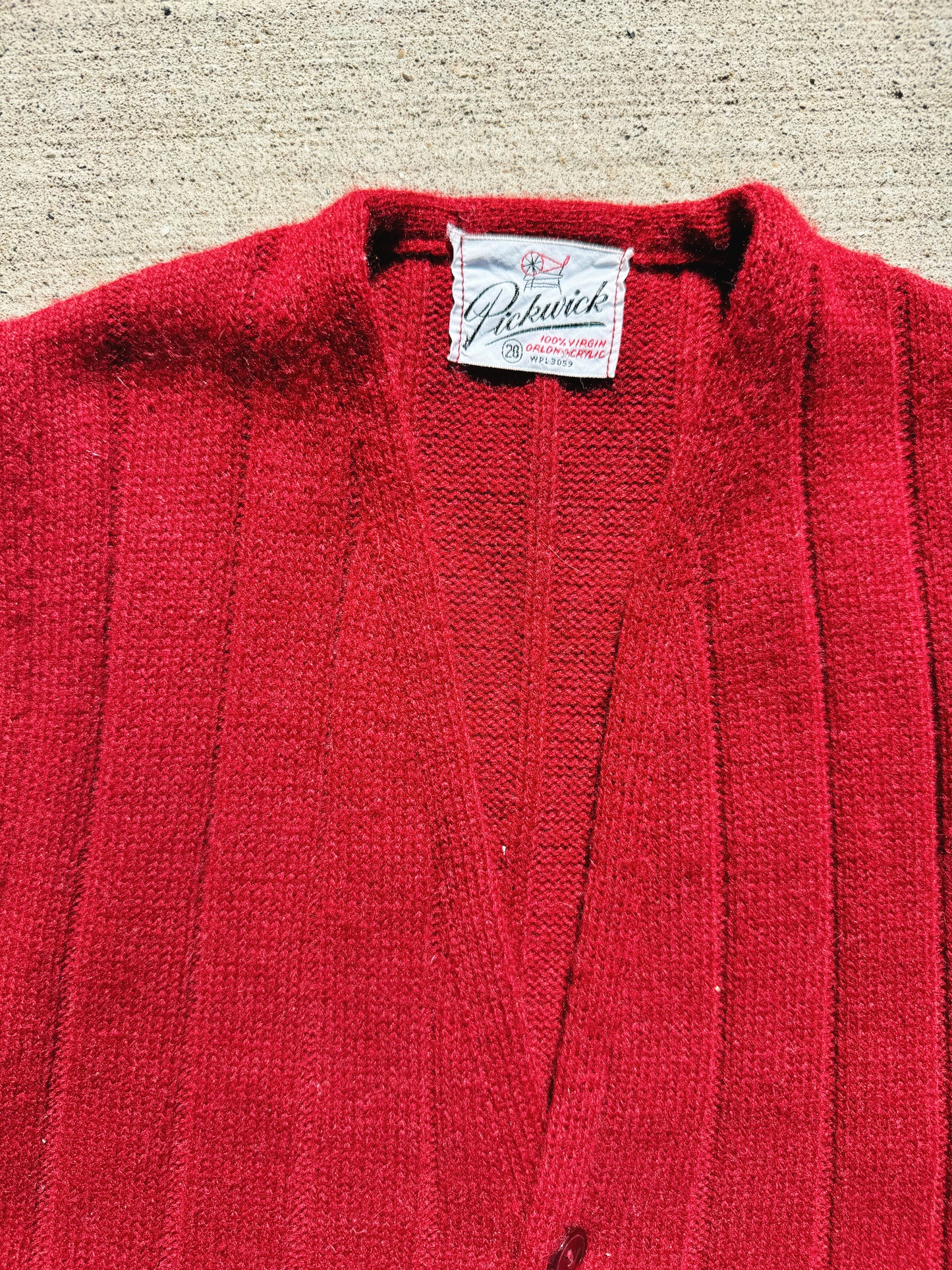 Vintage 1960s Pickwick Red Rib Knit Sweater Vest | S/M