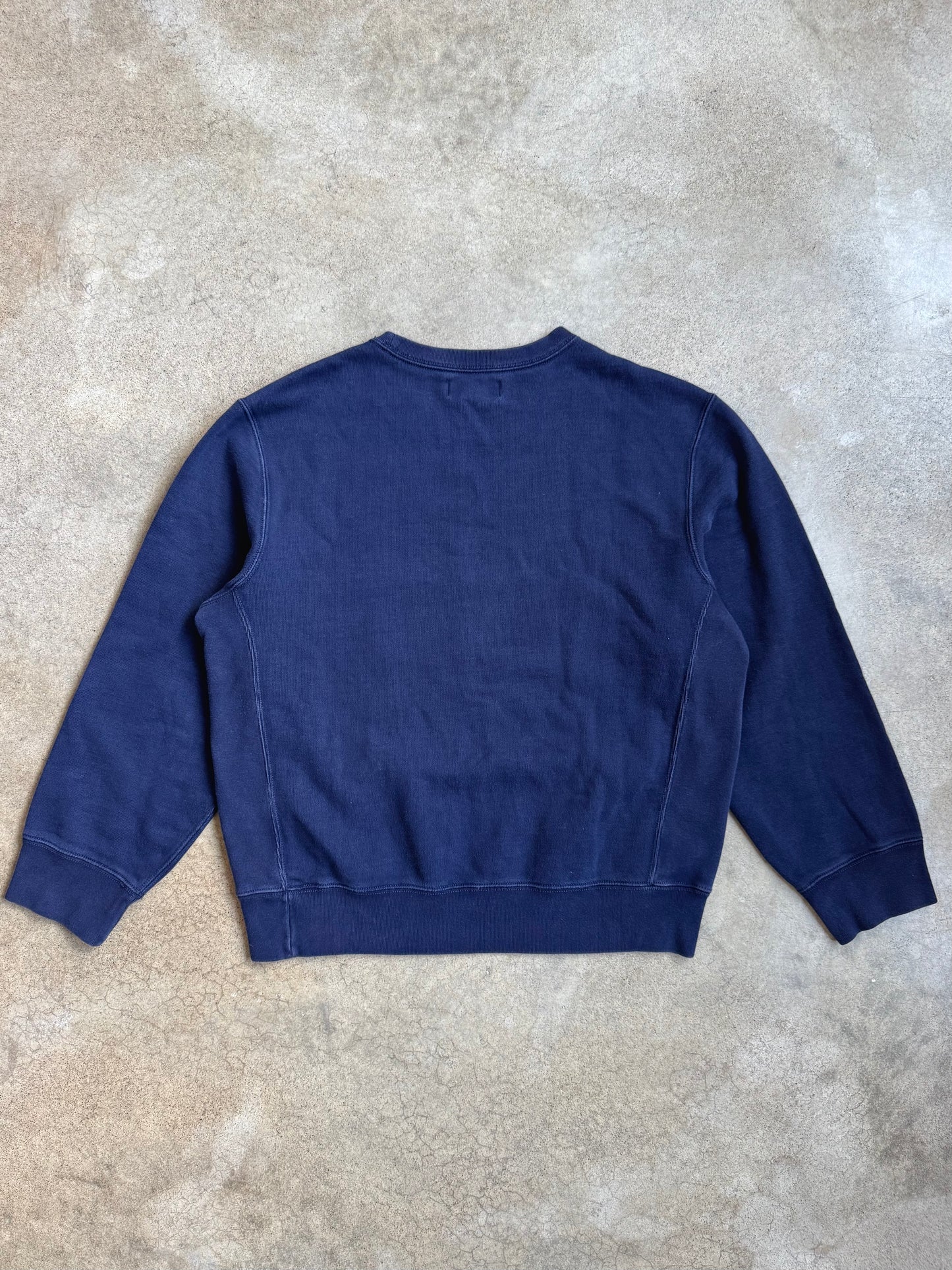 Vintage 1990s Polo Ralph Lauren Navy Blue Crewneck Sweatshirt | Large