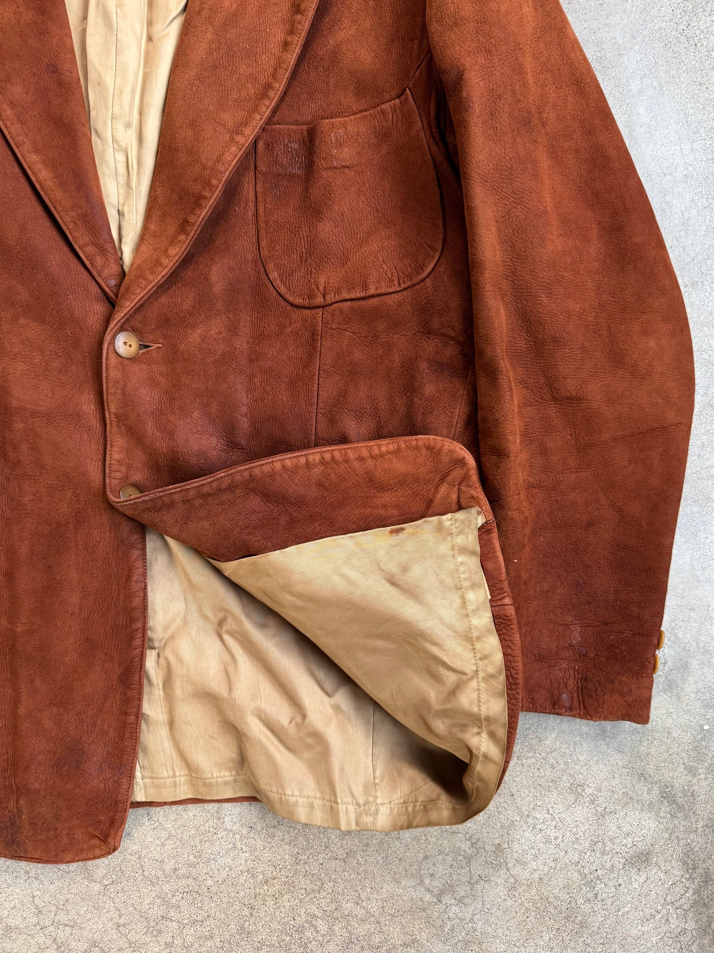 Vintage 1940s Styled by Scully Brown Suede Suit Jacket | 38