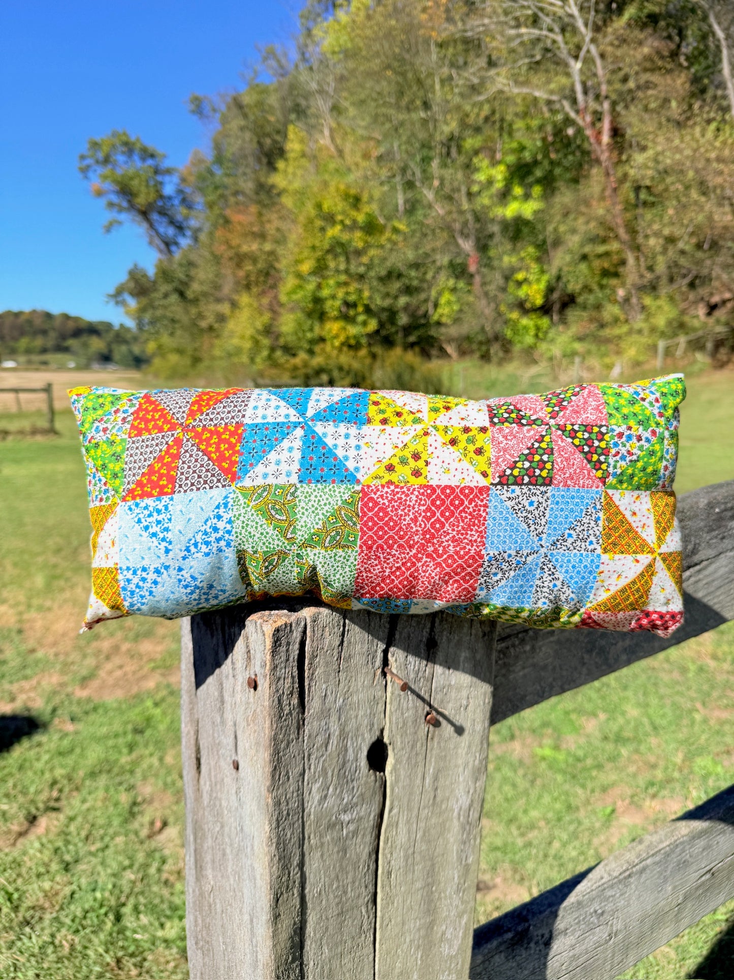 Vintage 1970s Handmade Patchwork Throw Pillows | Set of 2