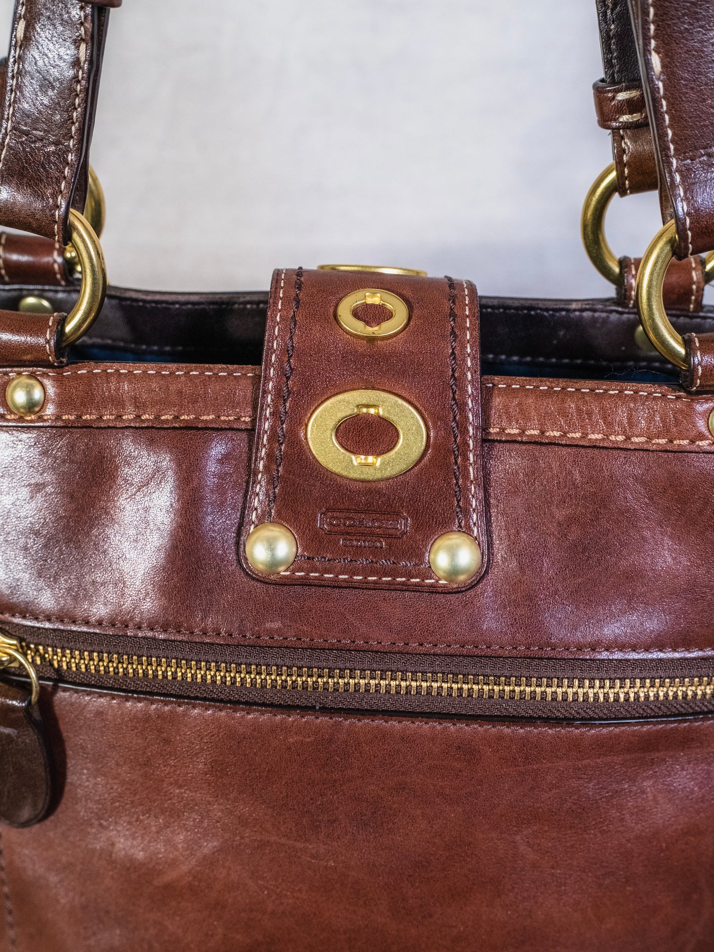 2000s Coach Lily Legacy Brown Leather Shoulder Bag | Style No. F13757