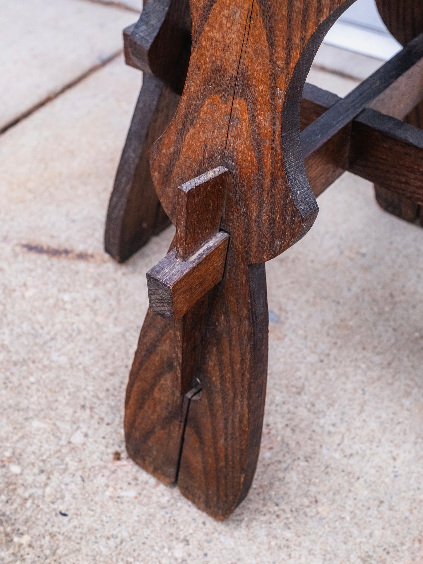 Antique 1920s Arts & Crafts Handmade Clover Shaped Wooden Table