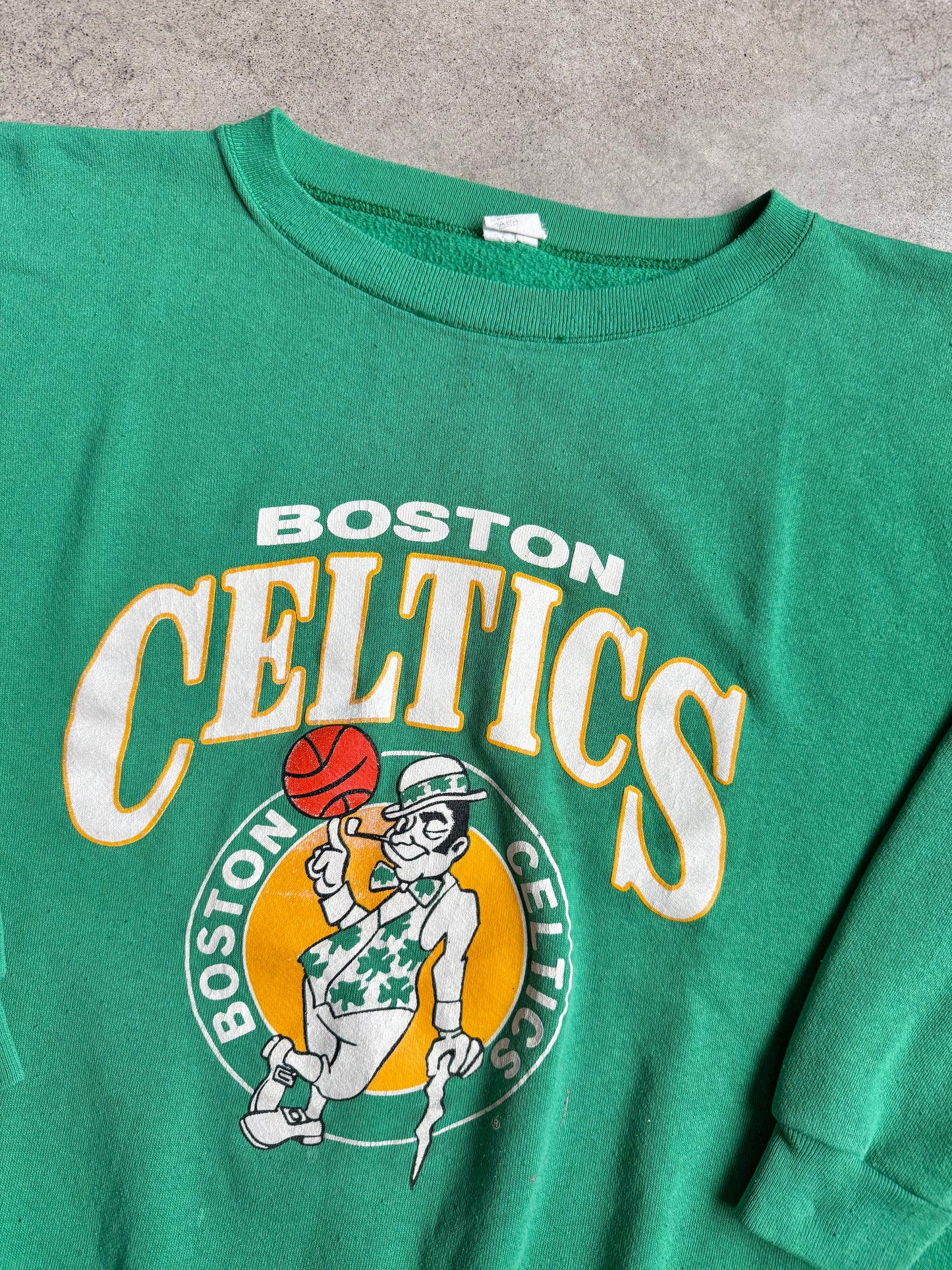 Vintage 1990s Boston Celtics Green Crewneck Sweatshirt | 2XL