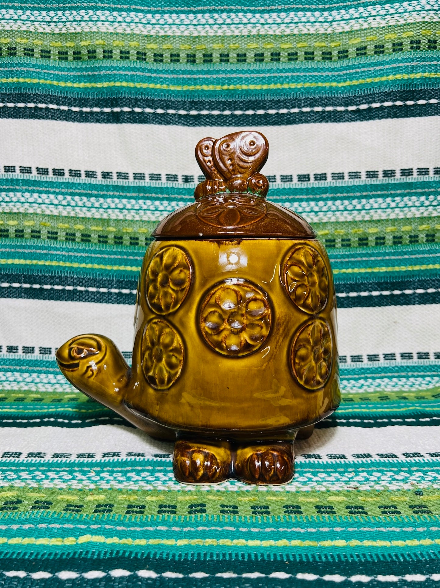 Vintage 1970s McCoy Ceramic Turtle Cookie Jar