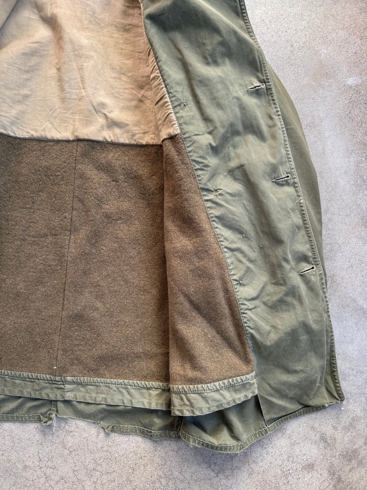 Vintage 1940s WW2 Military Issue Wool-Lined Mackinaw “Jeep” Coat | M/L