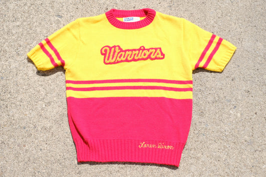 Vintage Cheerleader Short Sleeve Uniform Sweater | "Warriors"