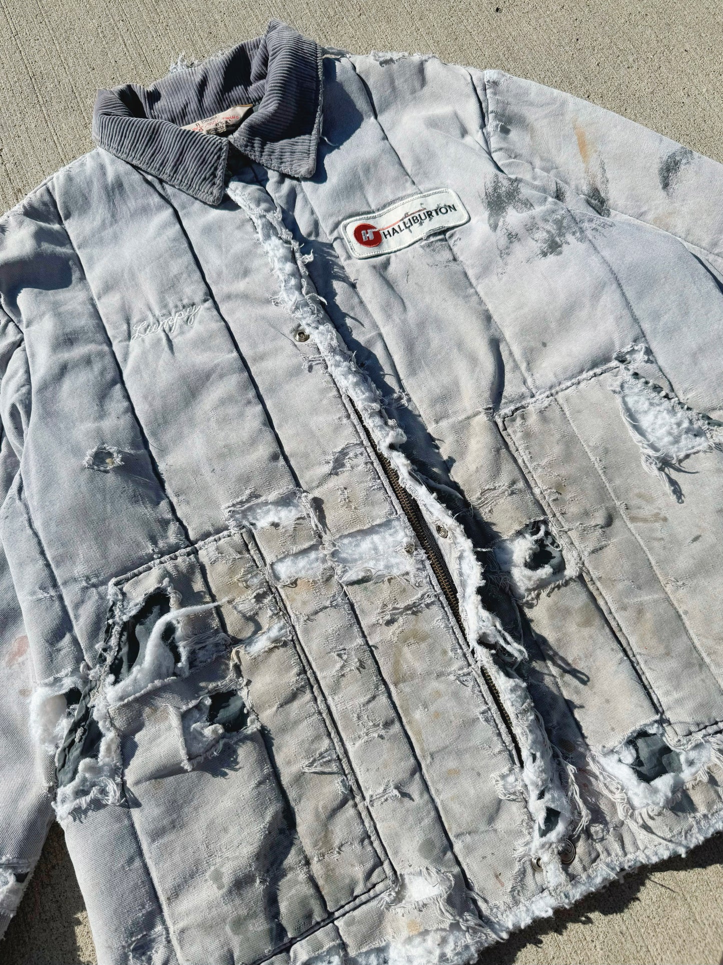 Vintage 1980s Walls Ultra Distressed Halliburton Work Jacket | XL