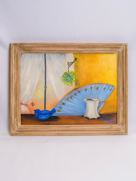 Framed & Signed Vibrant Still Life Oil on Canvas Painting