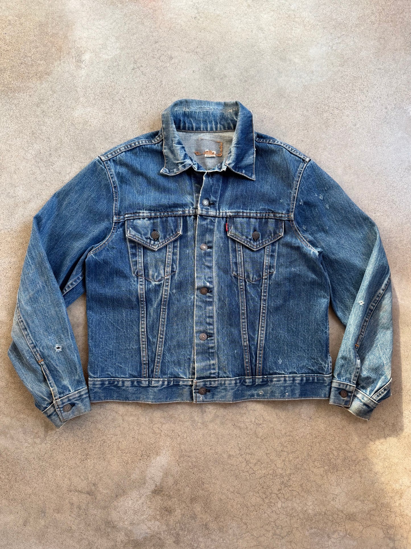 Vintage 1980s Levi’s Distressed Denim Trucker Jacket | Large