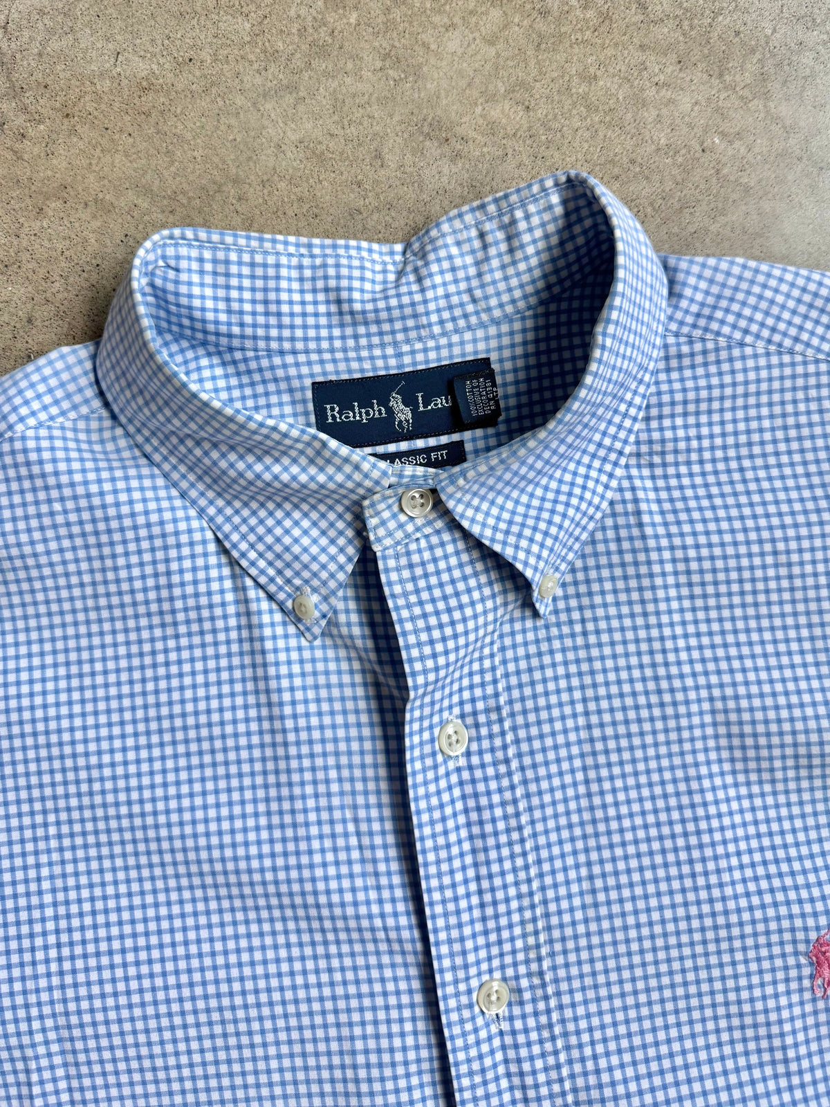 Ralph Lauren Classic Fit Blue Check Plaid Button-Down Shirt | XL