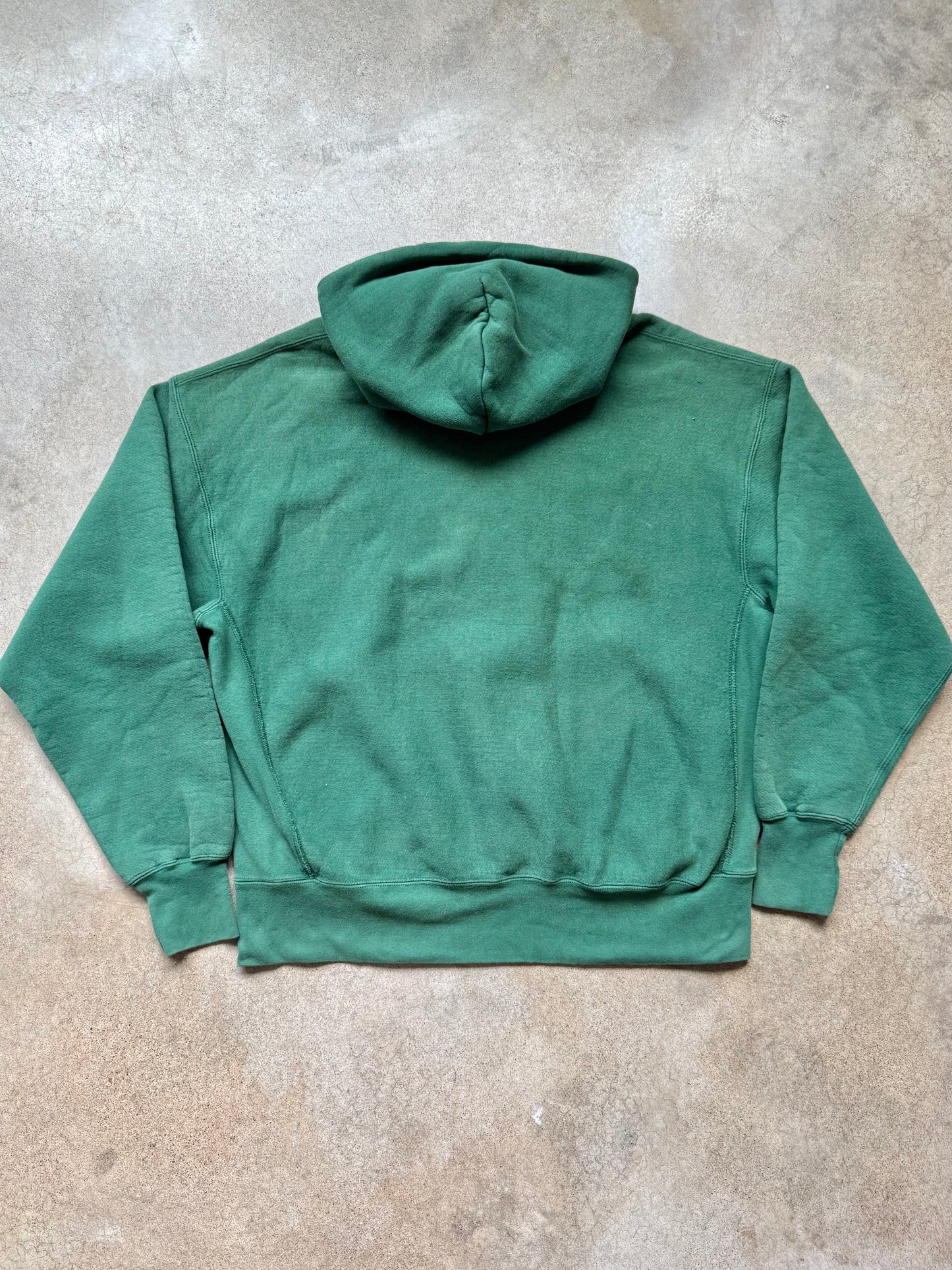 Vintage 1990s Lee Cross-Grain Green Hoodie Sweatshirt | 2XL