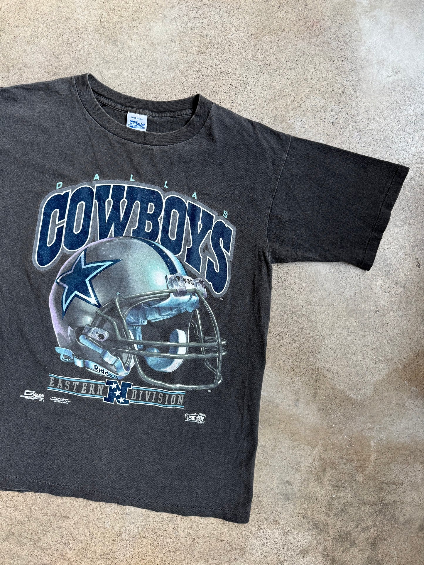 Vintage 1992 Grey Dallas Cowboys Graphic Tee | Large