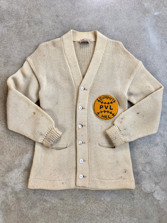 Vintage 1940s Yearite Summit Hill Patched Varsity Cardigan Sweater | Medium