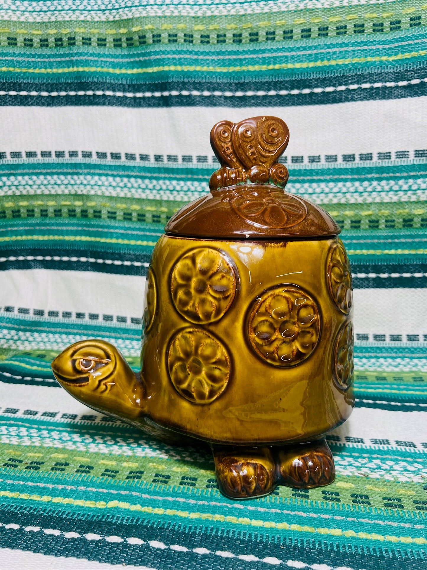 Vintage 1970s McCoy Ceramic Turtle Cookie Jar