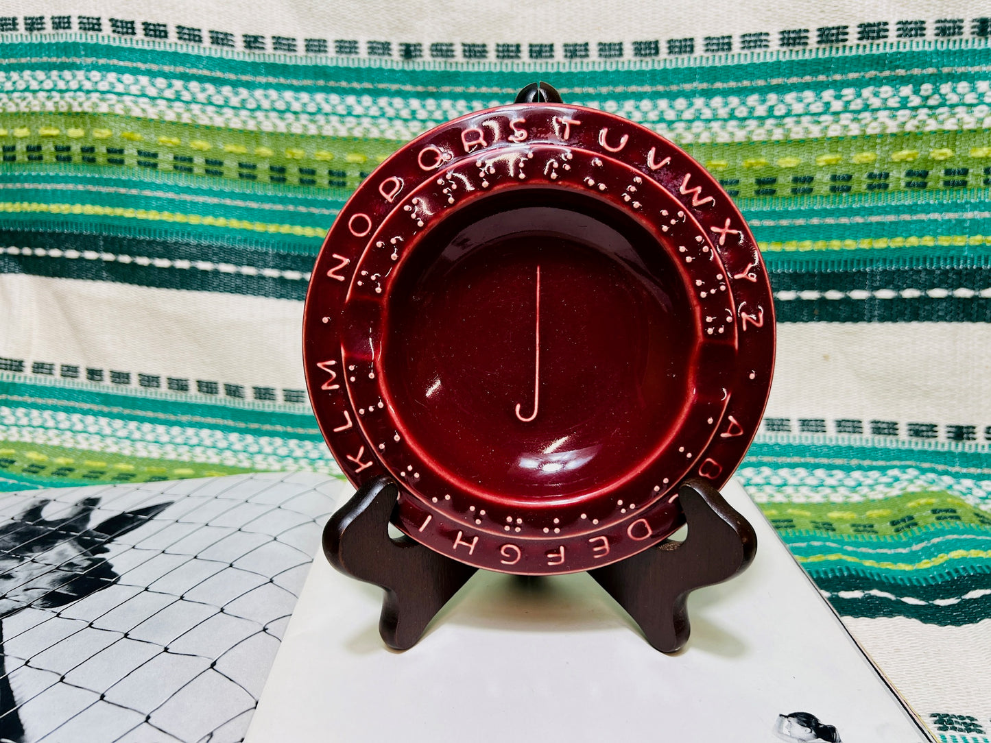 Vintage Braille Alphabet Ashtray