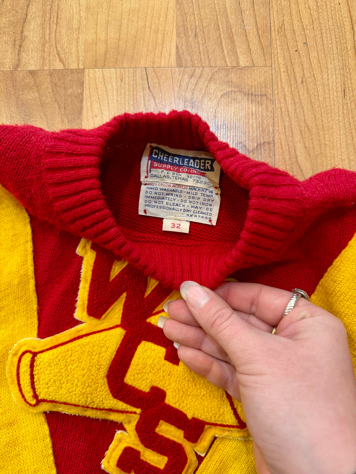 Vintage Cheerleader “WCS” Uniform Sweater | XS/S