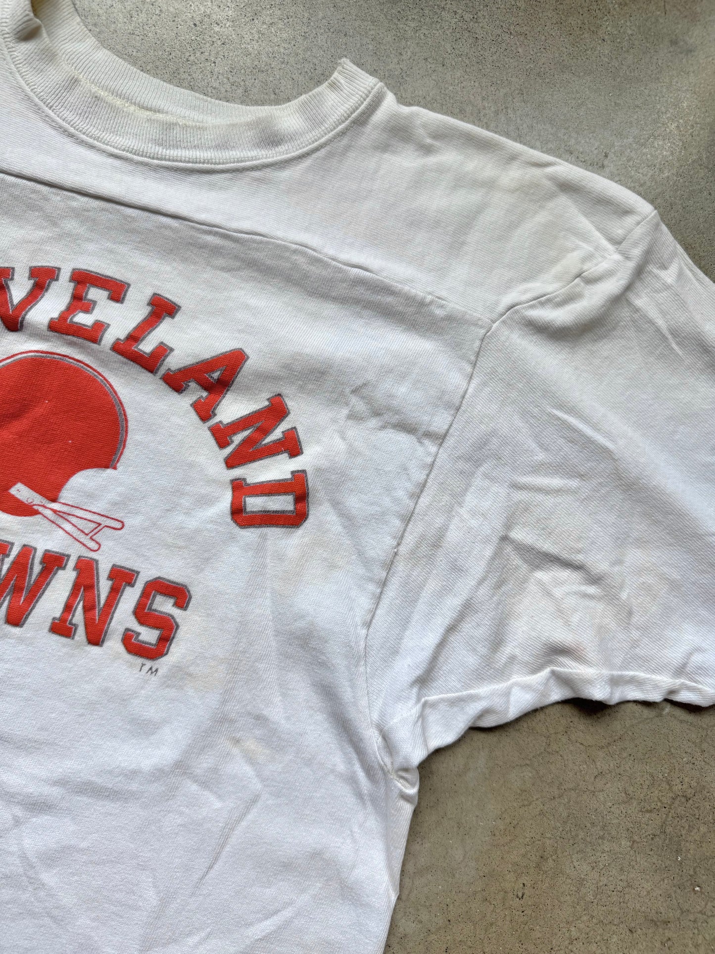 Vintage 1980s Champion Cleveland Browns Cotton Football Tee | Medium