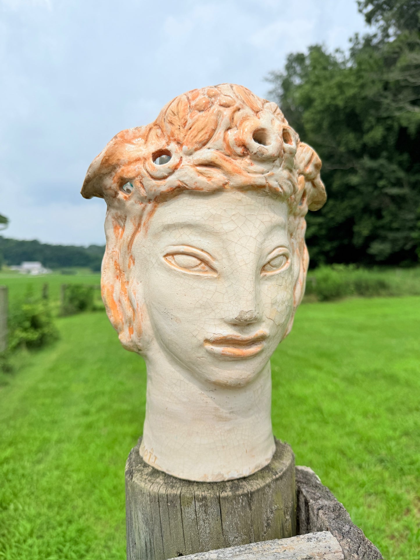 Edith Varian Cockcroft Ceramic Head Sculpture "Two Face" Vase