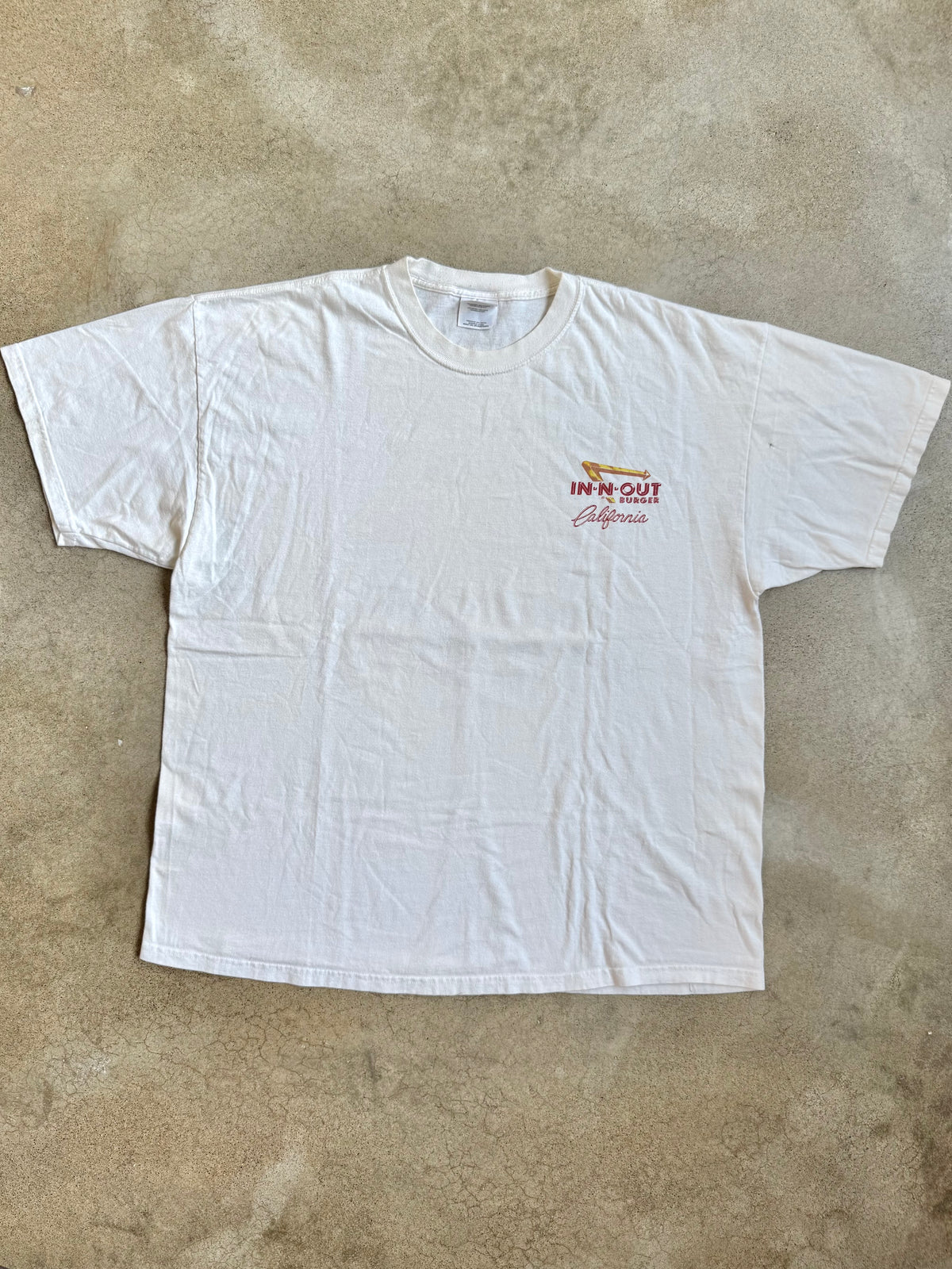 Vintage 2002 In-N-Out Burger White Cotton Graphic Tee | 2XL