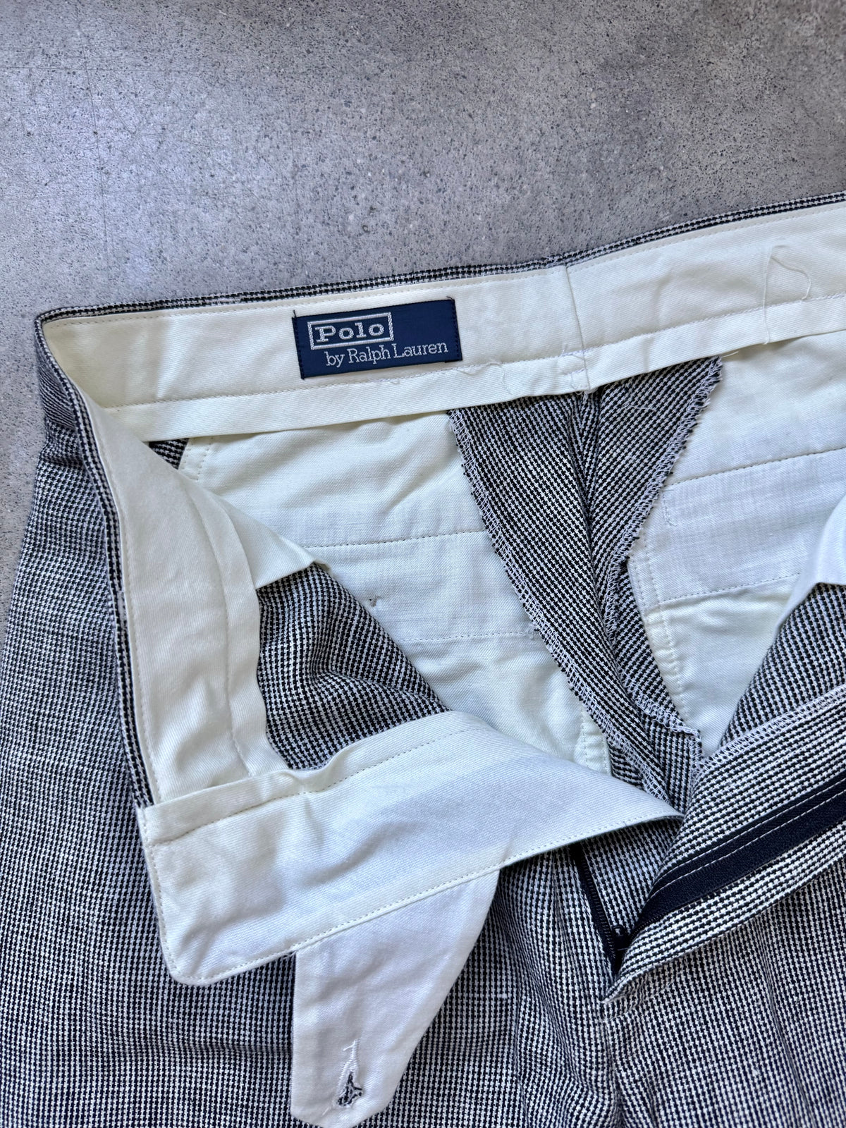 Vintage 1980s/90s Polo Ralph Lauren Houndstooth Pleated Trousers | 32x34