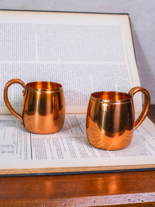 Vintage 1950s West Bend Solid Copper Mugs | Set of 2