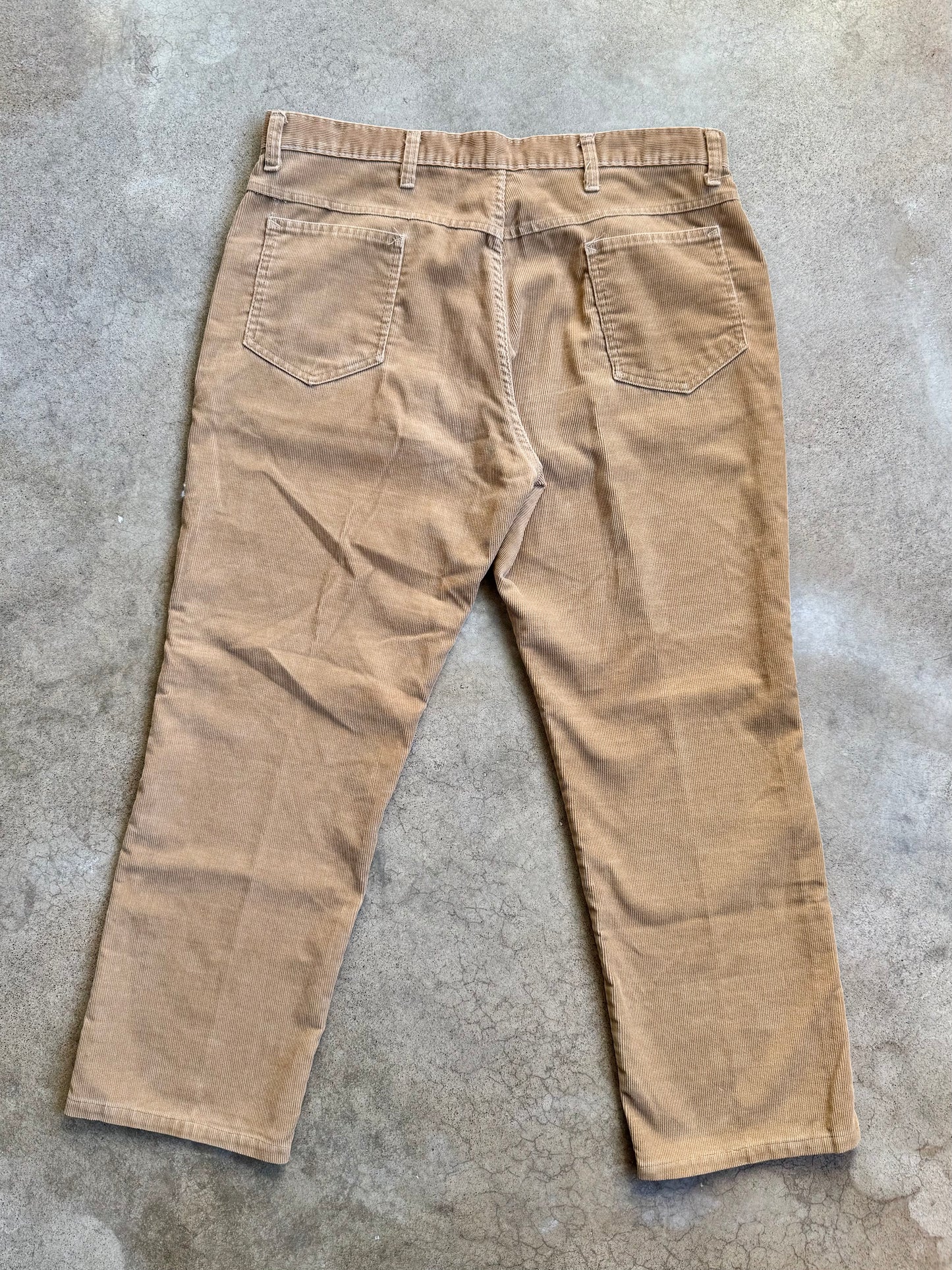 Vintage 1960s Tan Corduroy Trousers | Waist 38”